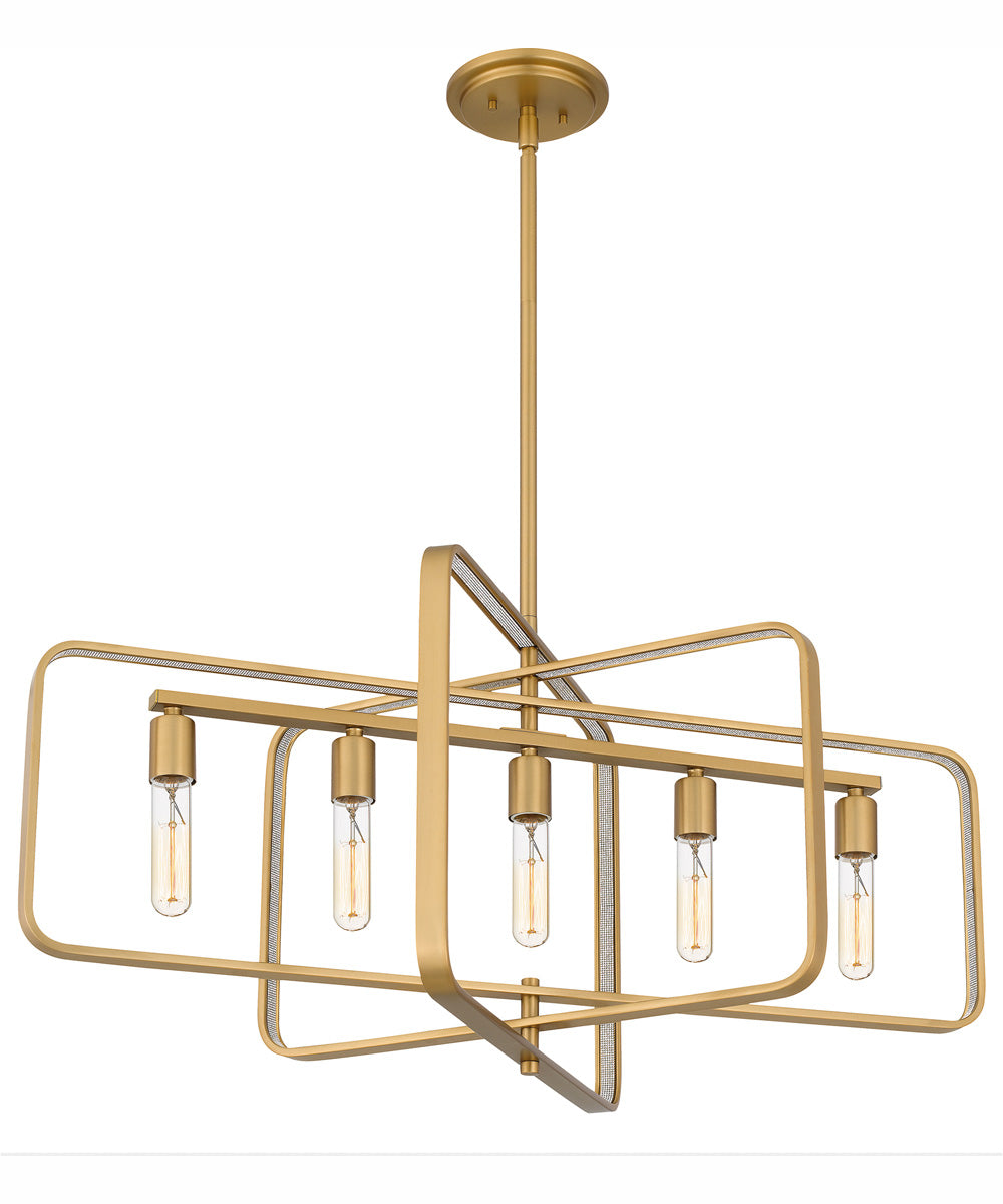 Dupree Small 5-light Island Light Brushed Weathered Brass