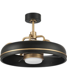 Taylor 24" 1-Light Ceiling Fan (Blades Included) Flat Black/Satin Brass