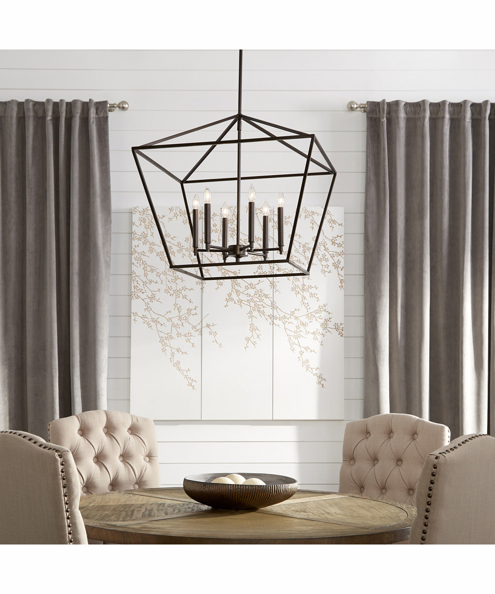 Gabriel 6-light Entry Foyer Hall Chandelier Oiled Bronze
