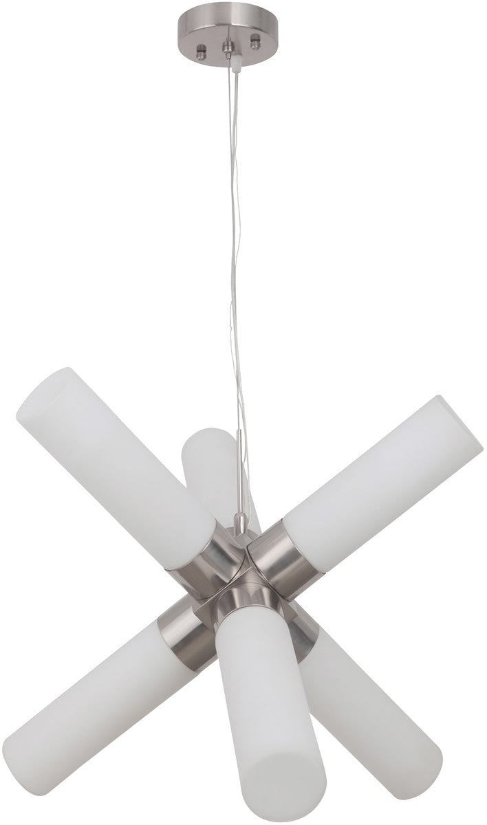 22"W 6-Light Pendant Light Polished Nickel