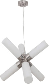 22"W 6-Light Pendant Light Polished Nickel