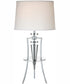 Triocof 1-Light Table Lamp Chrome/White Fabric Shade
