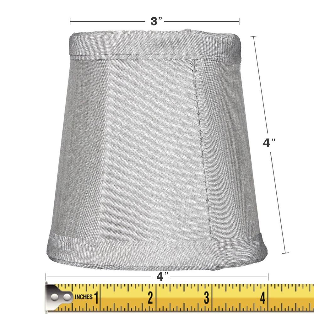 4"W x 4"H Gray Stretch Clip-On Candlelabra Clip-On Lamp shade
