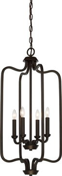 14"W Willow 4-Light Pendant Forest Bronze