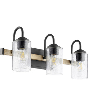 2-light Bath Vanity Light Noir w/ Driftwood finish