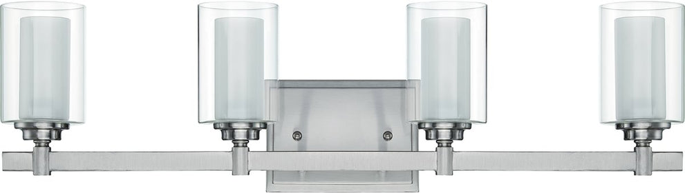 27"W Celeste 4-Light Bath Vanity Light Brushed Polished Nickel