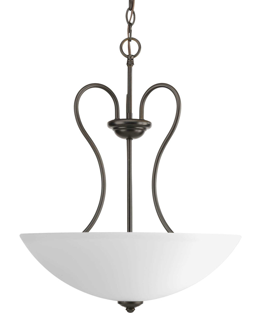 Heart 3-Light Inverted Pendant Antique Bronze