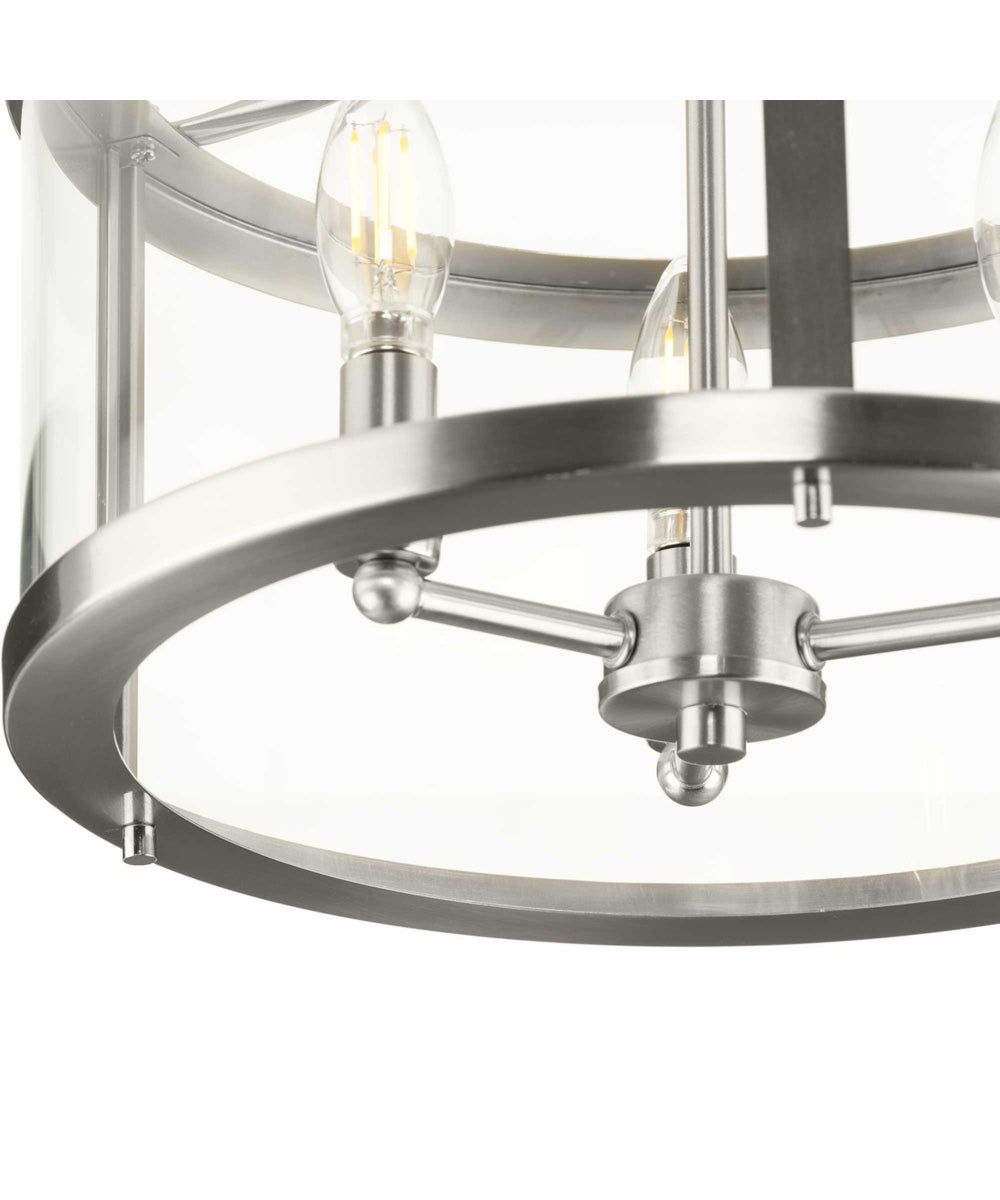 Gilliam 13 in. 3-Light New Traditional Semi-Flush Mount Brushed Nickel