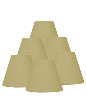 6"W x 5"H Set of 6 Chandelier Sand Linen Clip-On Lampshade