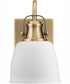 Preston 1-Light Coastal Bath Vanity Light Vintage Brass