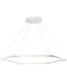 36"W Rotator 6-Light LED Pendant Matte White