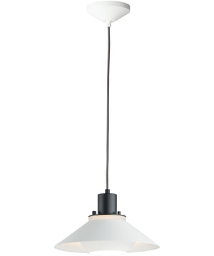 Oslo 11.75 inch 1-Light Small Pendant Black / White
