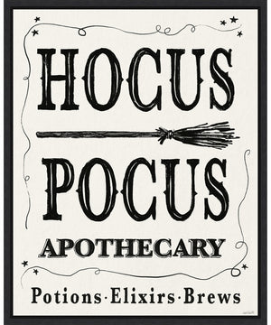 Framed Hocus Pocus Halloween Black by Anne Tavoletti Canvas Wall Art Print (23  W x 28  H), Sylvie Black Frame