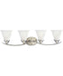 Trinity 4-Light Etched Glass Traditional Bath Vanity Light Brushed Nickel
