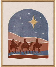 Framed Boho Nativity II by Victoria Barnes Canvas Wall Art Print (23  W x 28  H), Sylvie Maple Frame