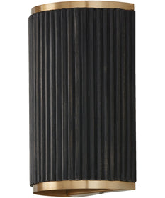 Donovan 2-Light Sconce Black Stain and Matte Brass