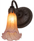 5.5" Wide Amber/Purple Tiffany Pond Lily Wall Sconce
