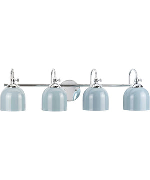 Dalton 4-Light Farmhouse Metal Shade Bath Vanity Light Polished Chrome