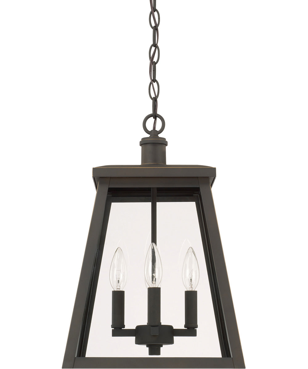 Belmore 4-Light Outdoor Hanging In Oiled Bronze With Clear Glass