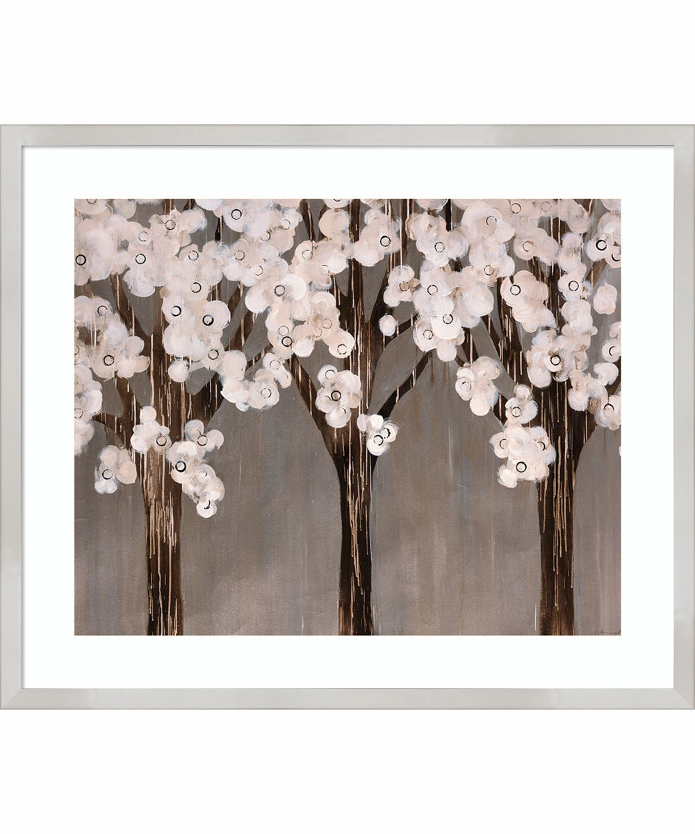 Floral Wonderland by Sydney Edmunds Wood Framed Wall Art Print (25  W x 21  H), Svelte Silver Frame