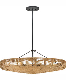 Ophelia 6-Light Medium Convertible Pendant in Black with Natural Shade