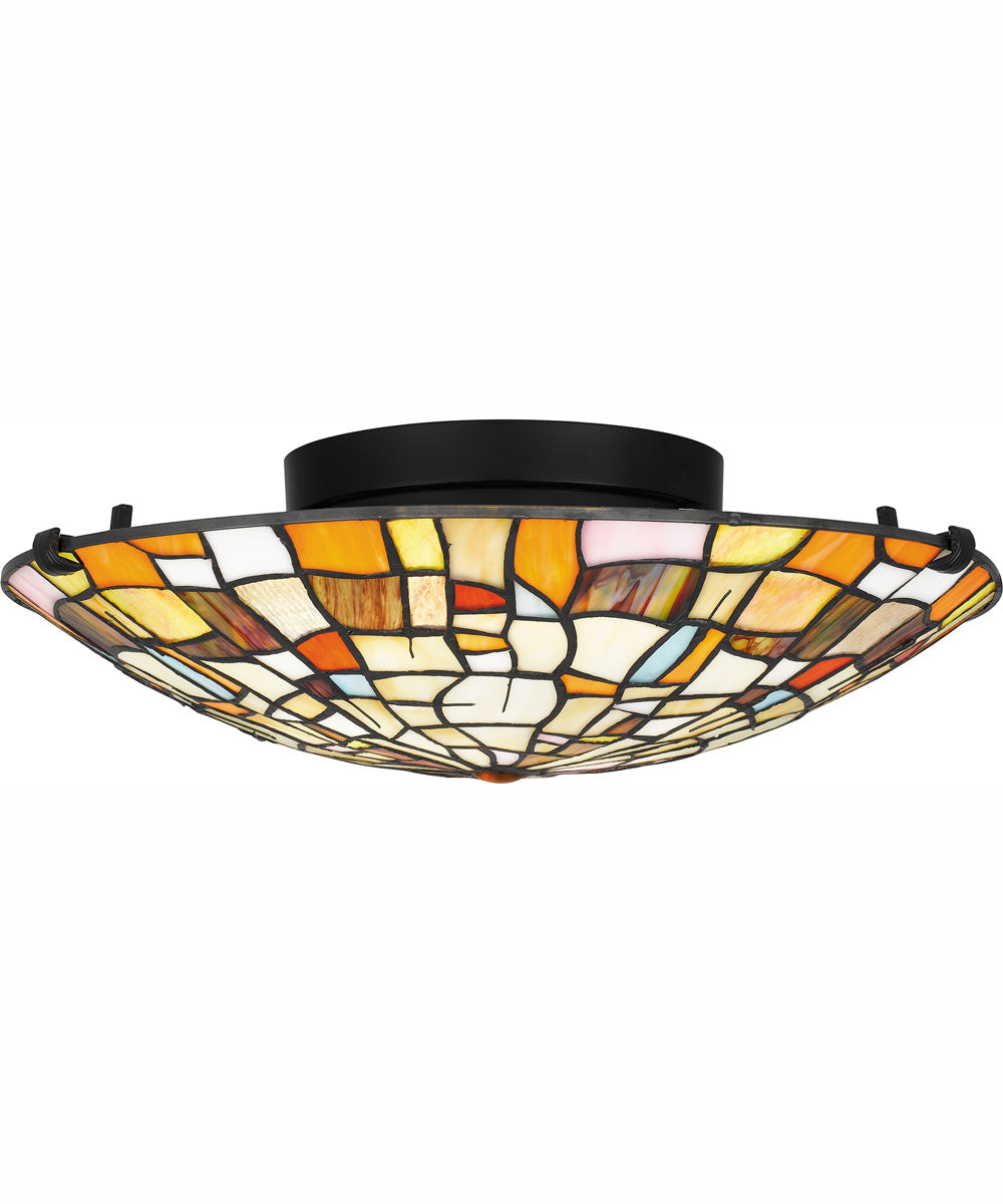 Tiffany Large 2-light Flush Mount Matte Black