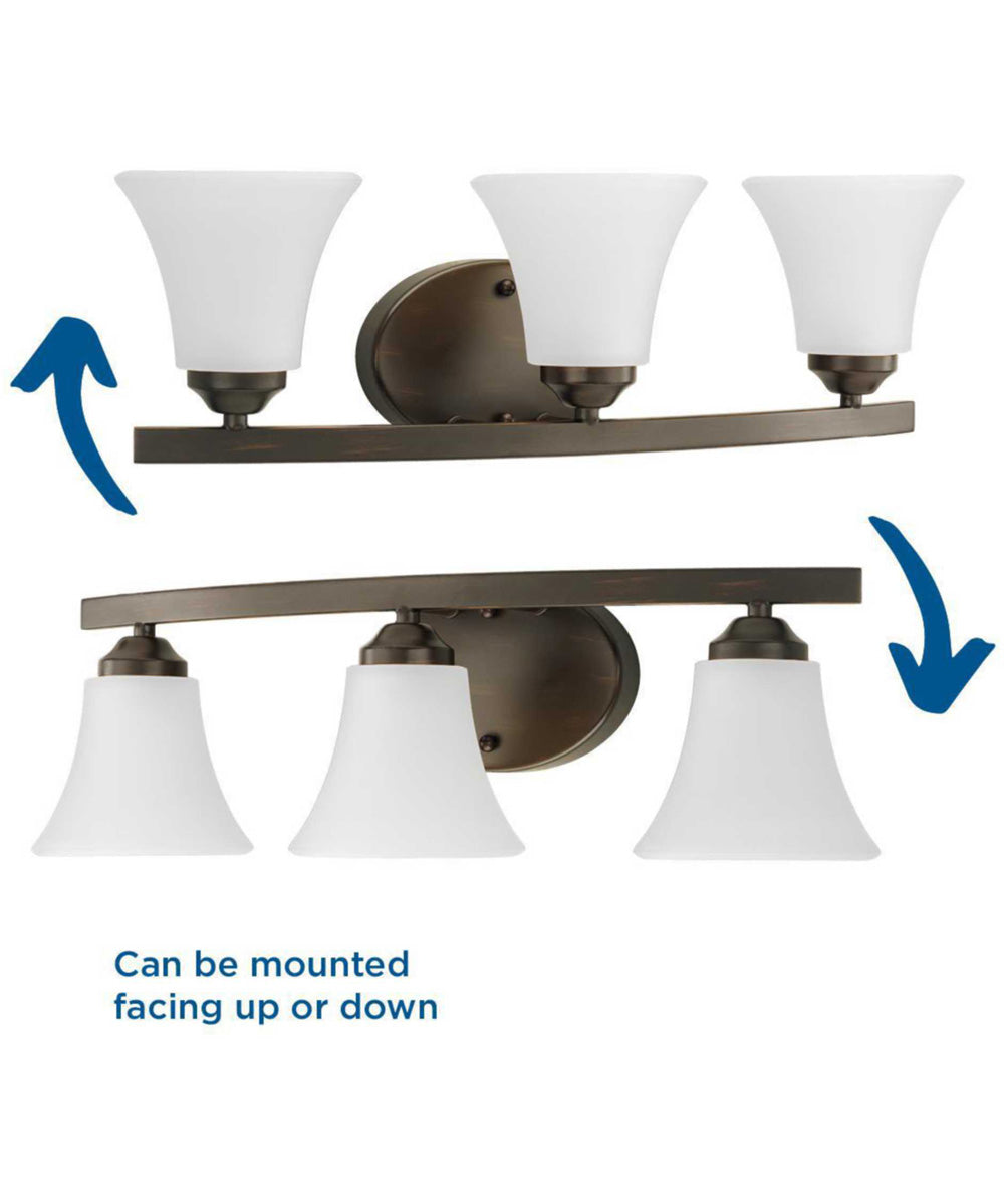 Adorn 3-Light Etched Glass Traditional Bath Vanity Light Antique Bronze