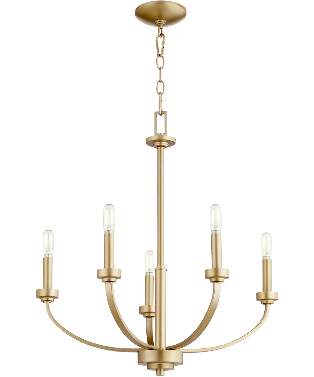 Reyes 5-light Chandelier Aged Brass