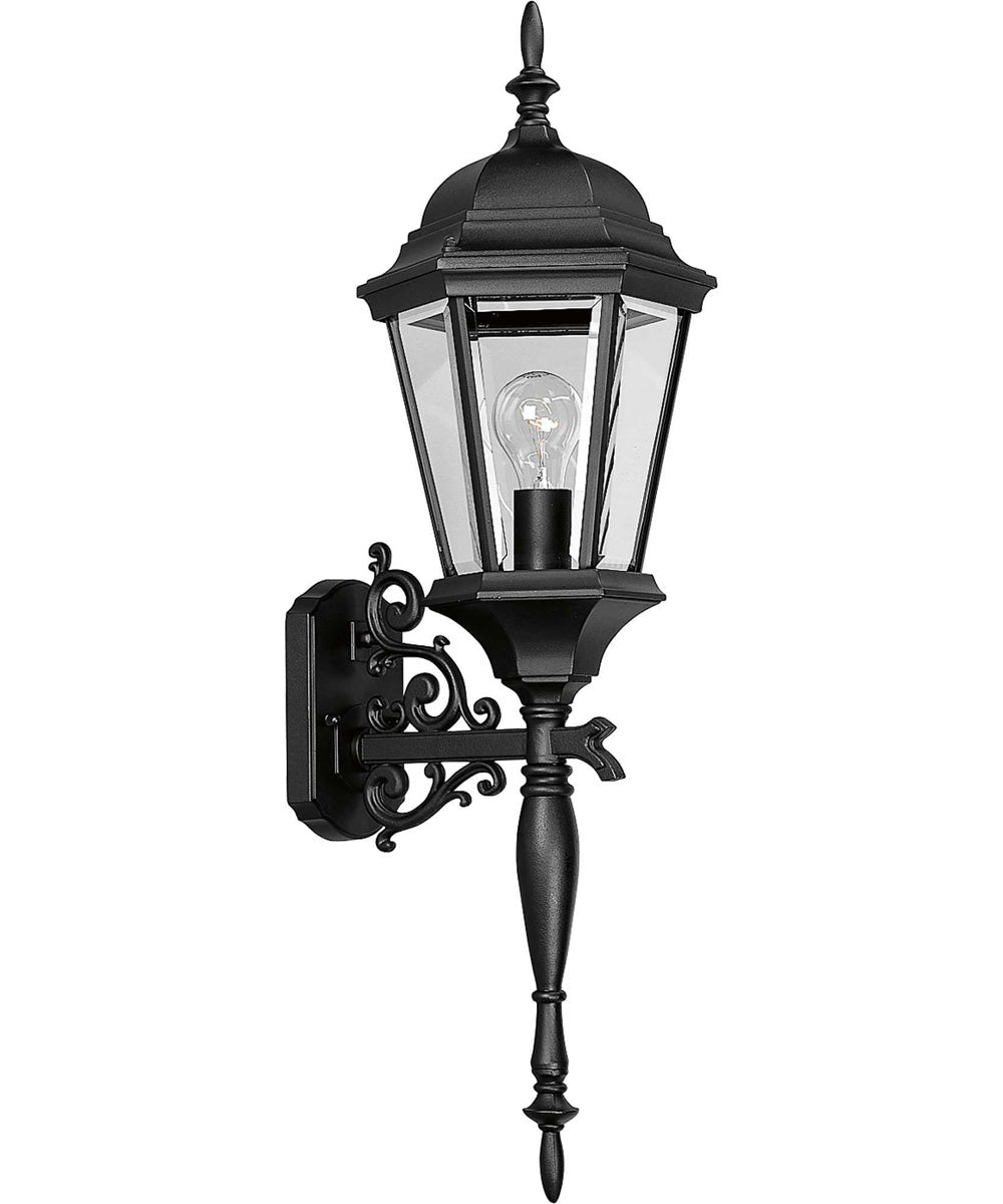 Welbourne 1-Light Large Wall Lantern Textured Black