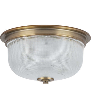 Archie 2-Light 12-3/8" Close-to-Ceiling Vintage Brass