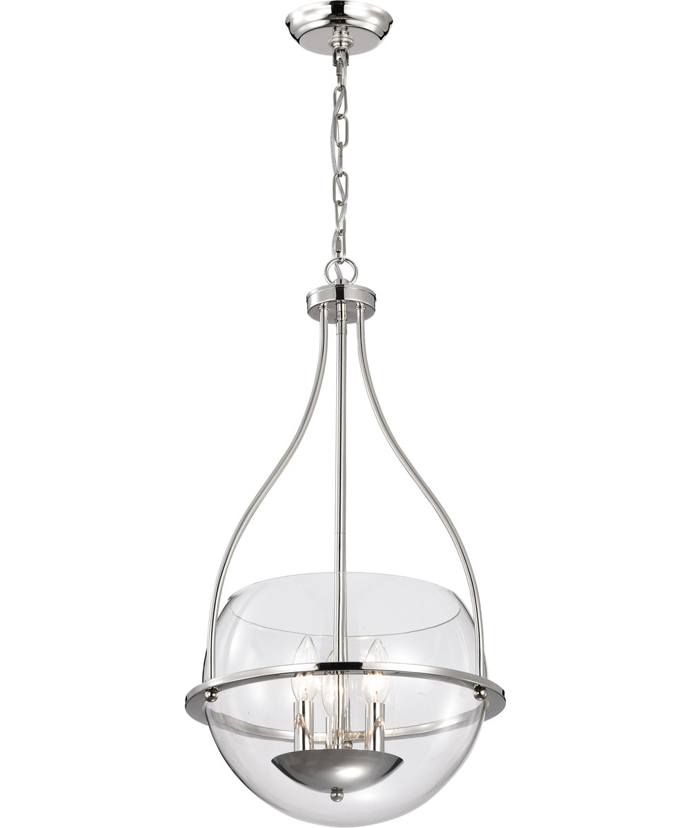 Amado 3-Light Pendant Polished Nickel