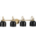 Dalton 4-Light Farmhouse Metal Shade Bath Vanity Light Vintage Brass