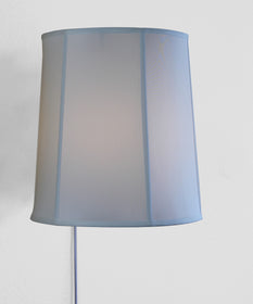 Floating Shade Plug-In Wall Light White Shantung Fabric 12x14x15