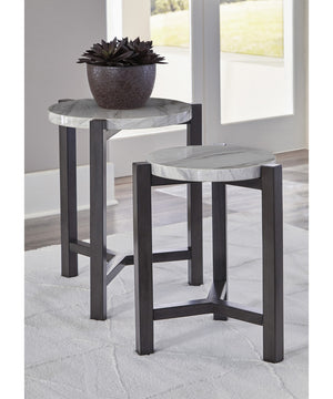 24"H Crossport Accent Table Set of 2 Gray/White/Brown