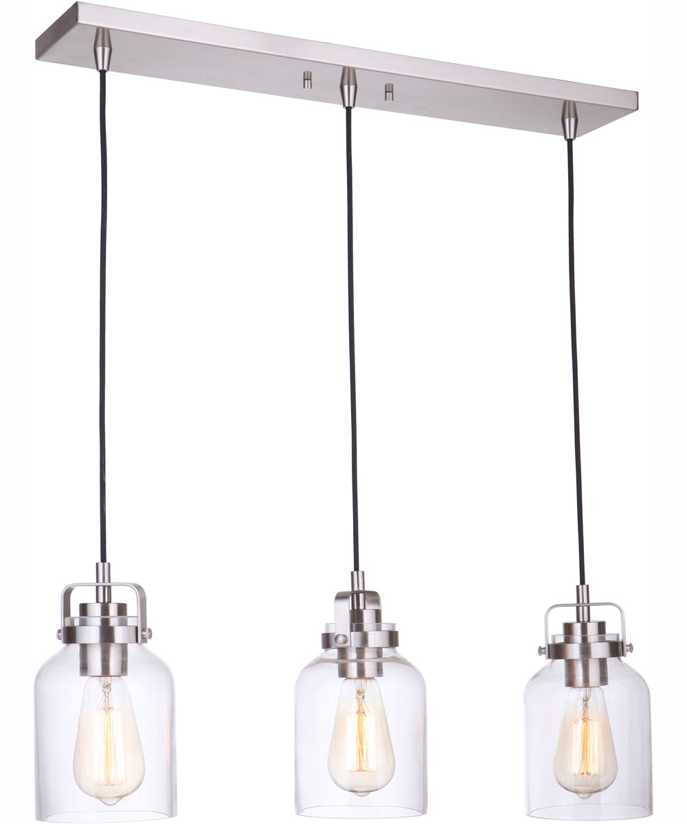 Foxwood 3-Light Pendant Brushed Polished Nickel