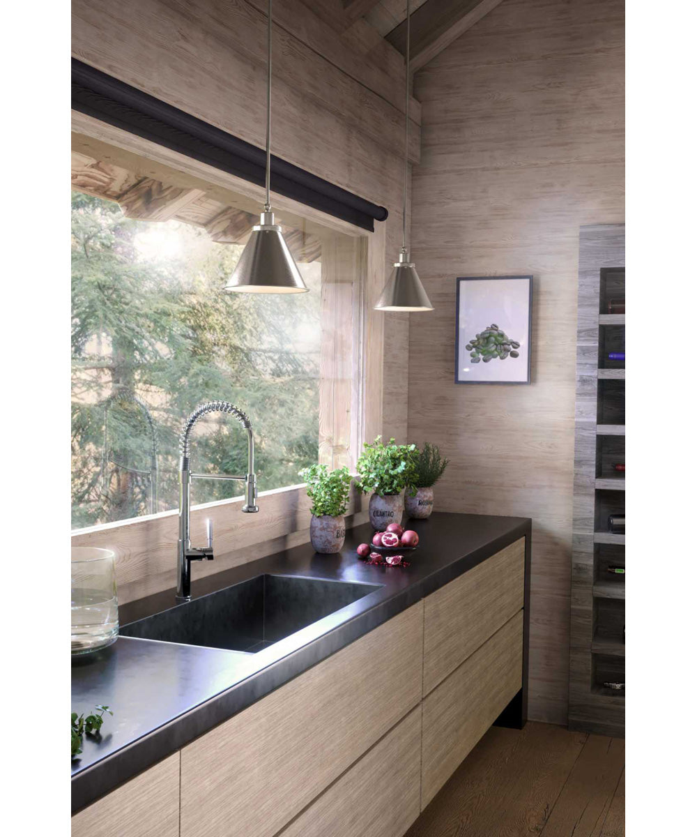 Hinton 1-Light Hanging Vintage Style Hanging Pendant Light Brushed Nickel