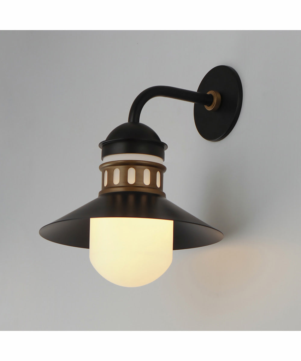 Admiralty 1-Light Outdoor Wall Sconce Black / Antique Brass