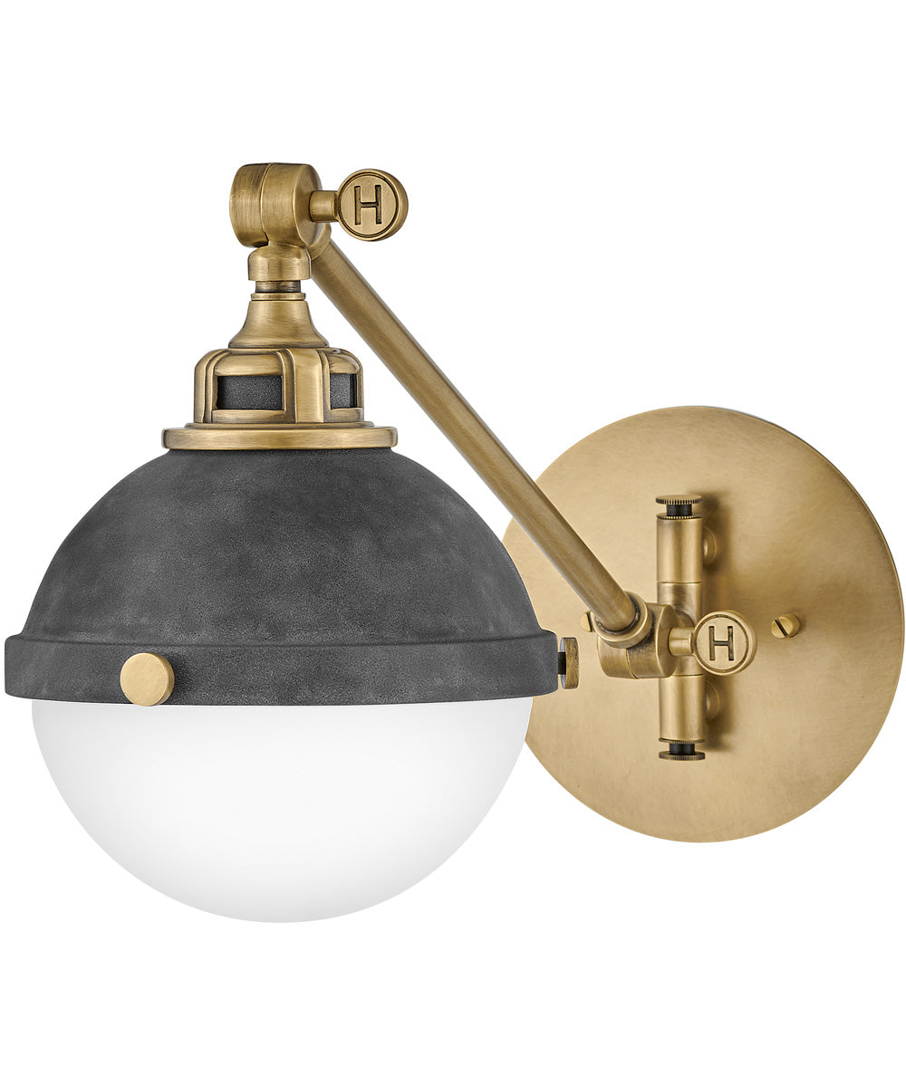 Fletcher 1-Light Small Single Light Sconce in Aged Zinc