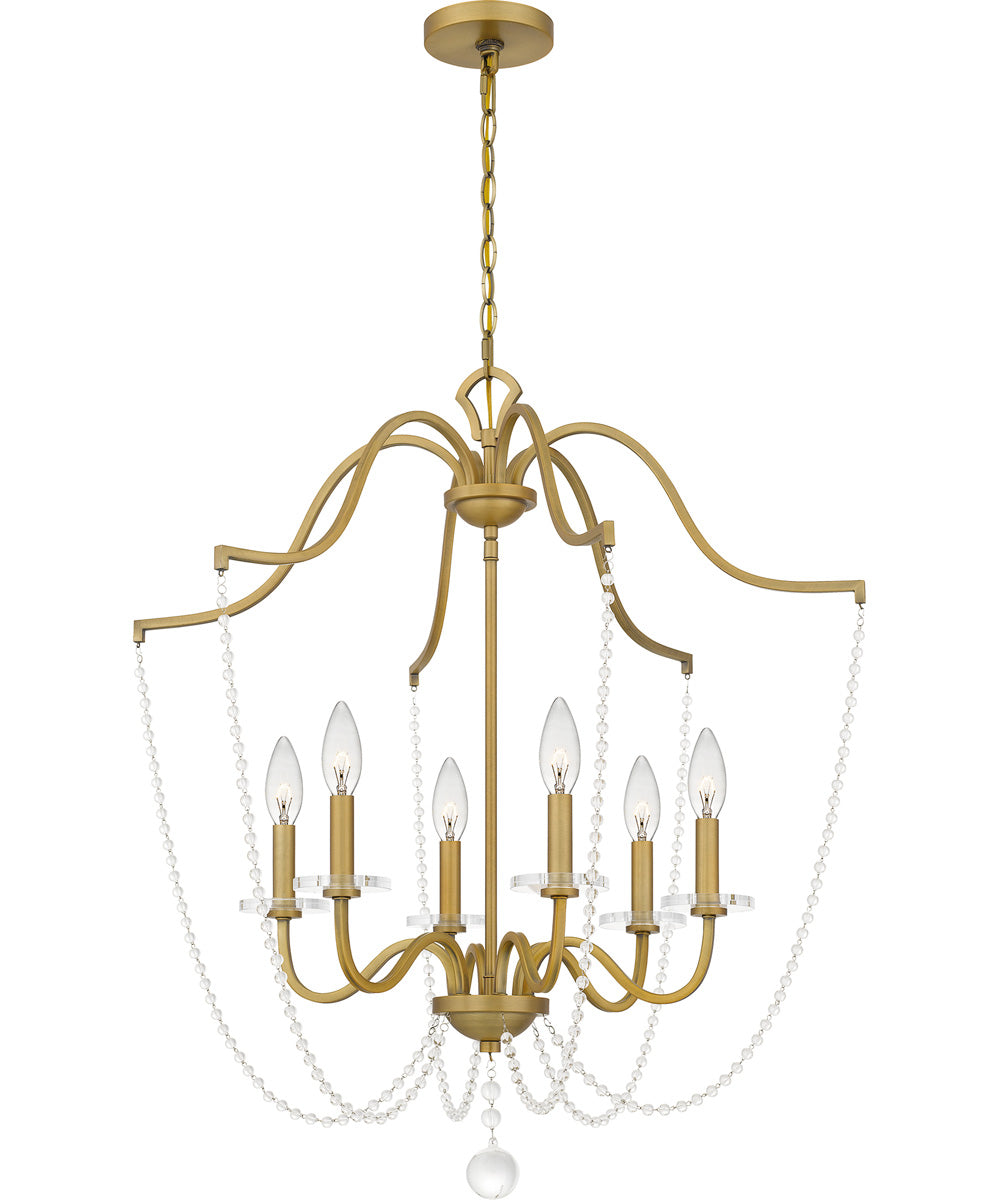 Sunday 6-light Chandelier Aged Brass