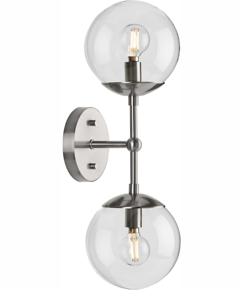 Atwell 2-Light Mid-Century Modern Wall Sconce Brushed Nickel