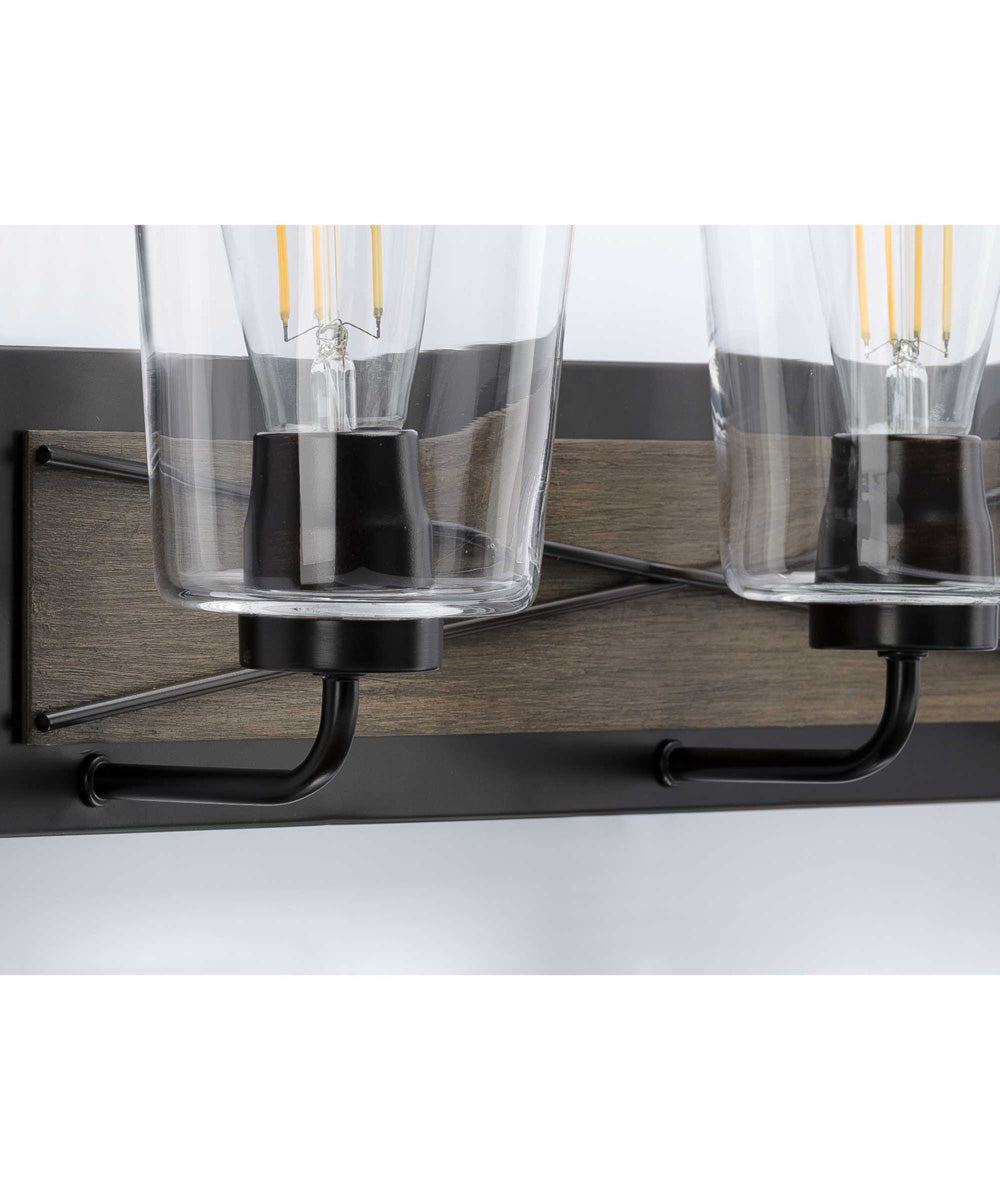 Briarwood 3-Light Clear Glass Coastal Bath Vanity Light Antique Bronze