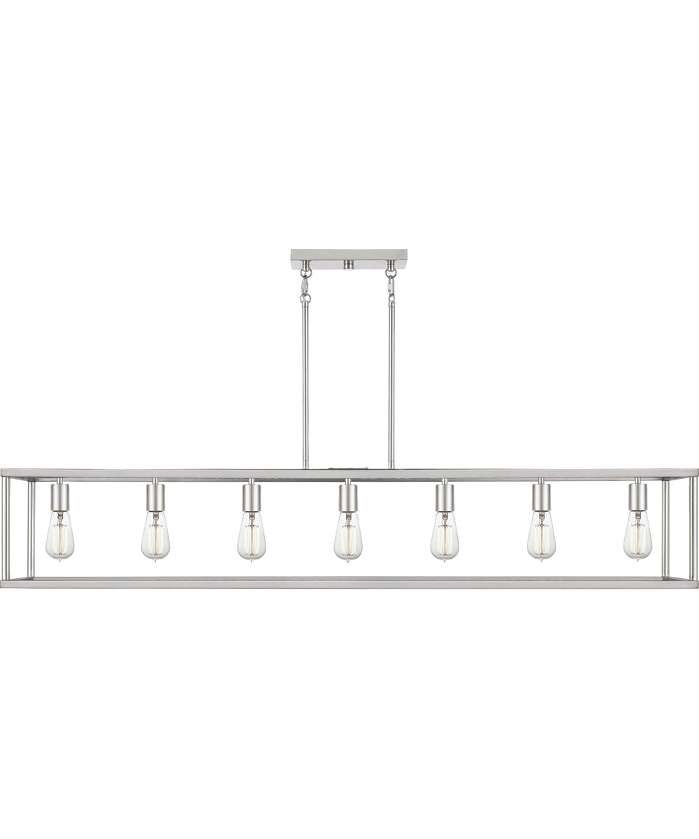 New Harbor 7-light Island Light Brushed Nickel
