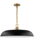 Colony 1-Light Pendant Matte Black / Burnished Brass