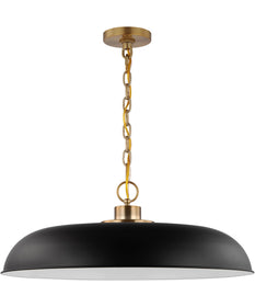 Colony 1-Light Pendant Matte Black / Burnished Brass