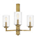 Sunburst 3-light Chandelier Weathered Brass