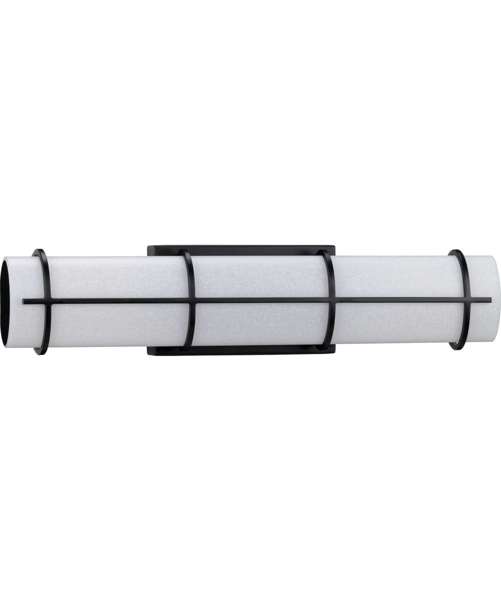 Grid LED 22-inch White Linen Acrylic Modern Style Bath Vanity Wall Light Black