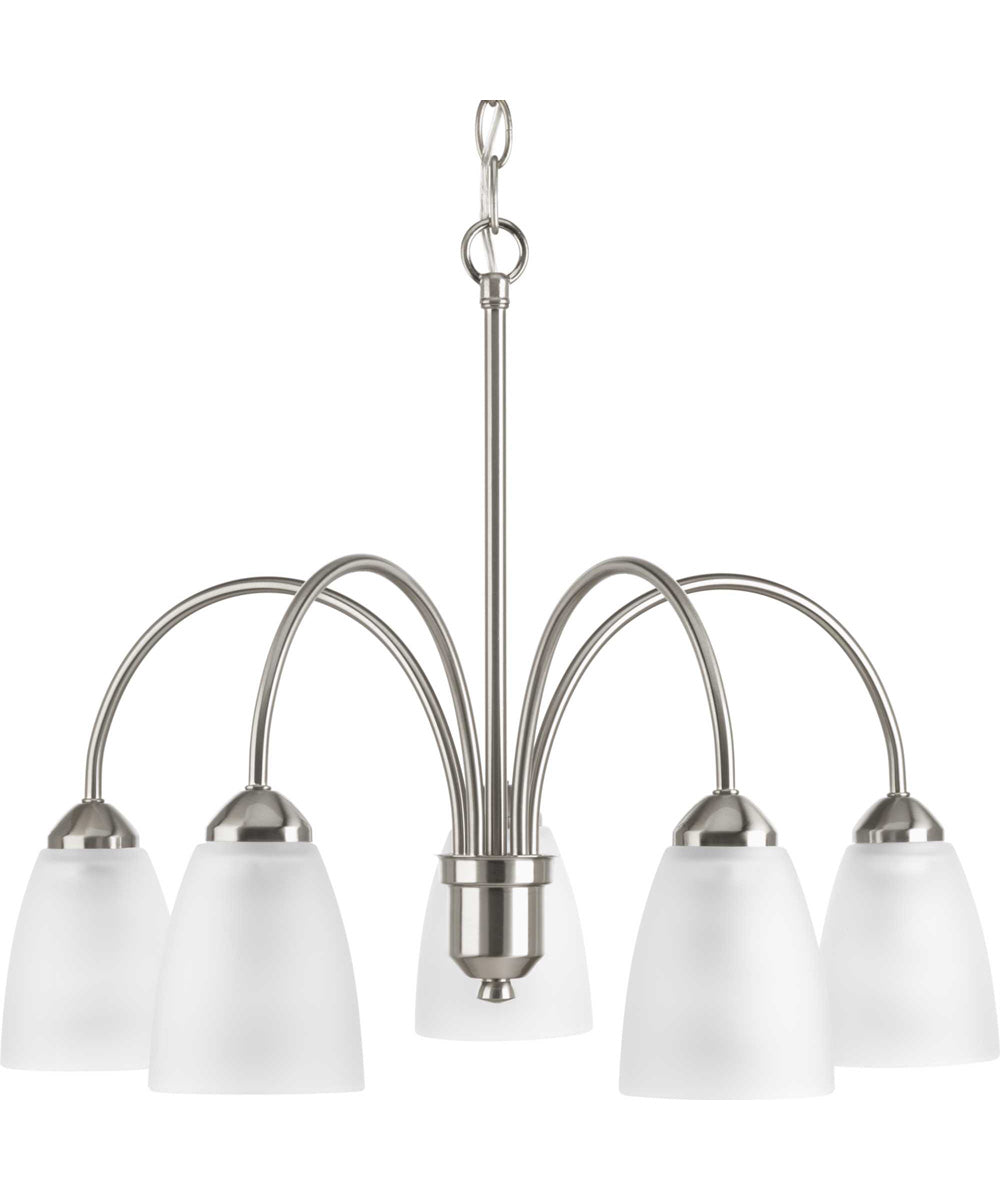 Gather 5-Light Etched Glass Traditional Chandelier Light Brushed Nickel