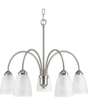Gather 5-Light Etched Glass Traditional Chandelier Light Brushed Nickel