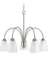 Gather 5-Light Etched Glass Traditional Chandelier Light Brushed Nickel