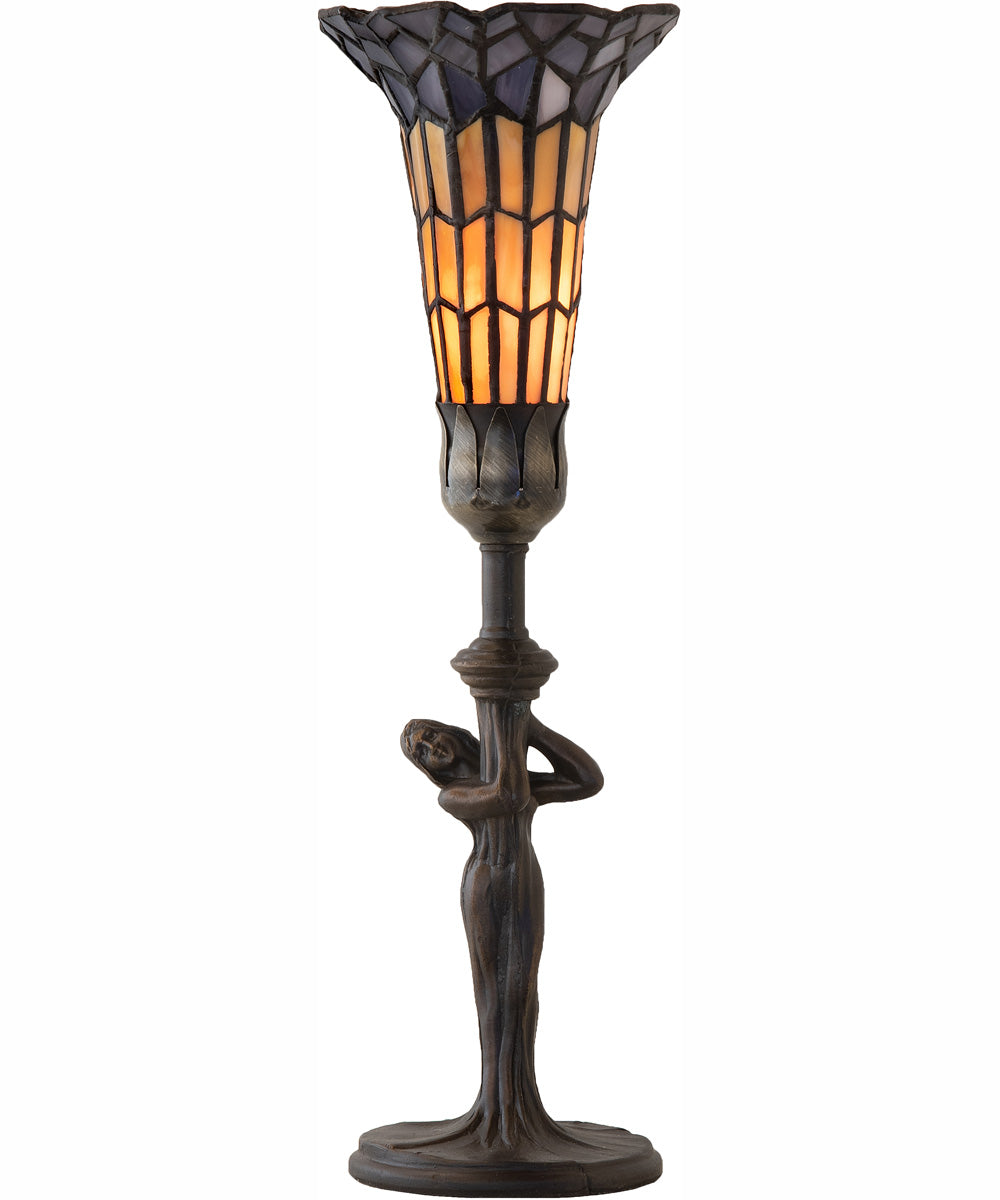 15" High Stained Glass Pond Lily Nouveau Accent Lamp
